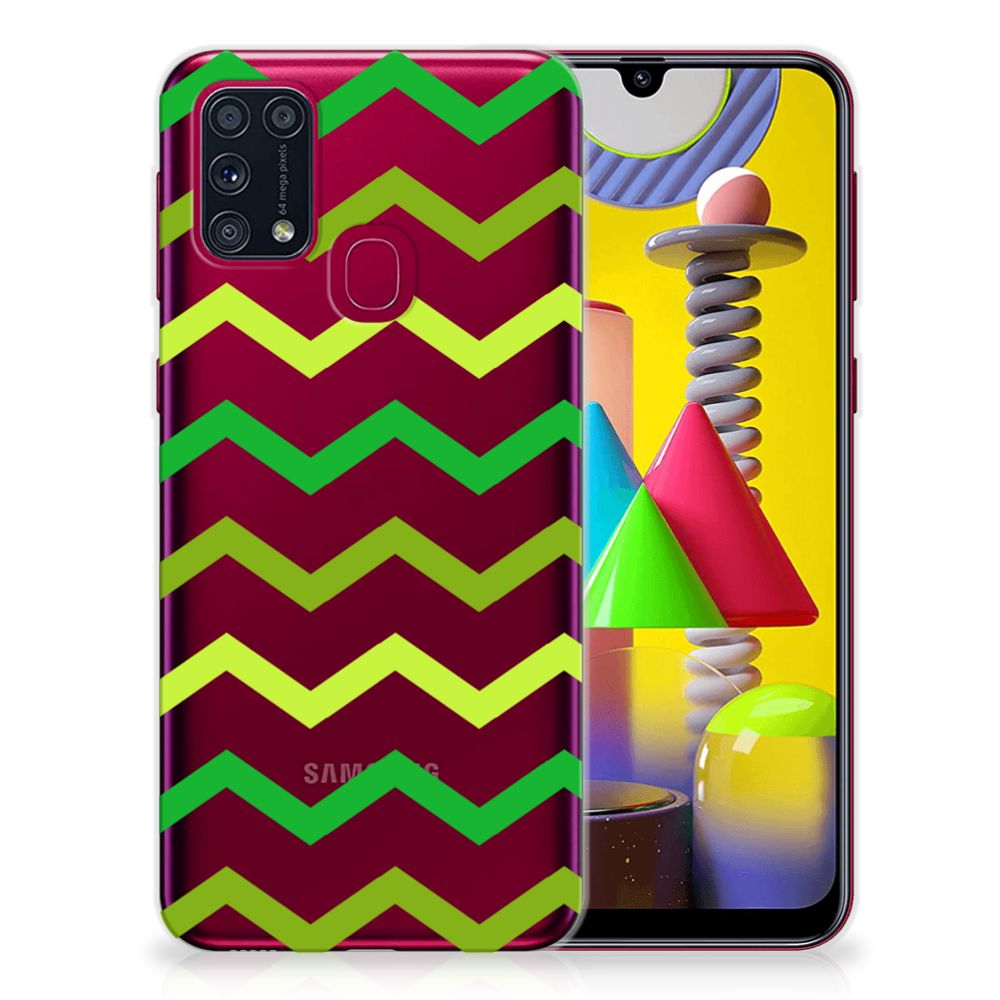 Samsung Galaxy M31 TPU bumper Zigzag Groen B2C Telecom
