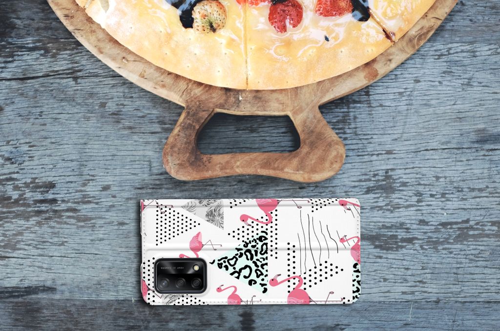 OPPO A74 4G Hoesje maken Flamingo Triangle - B2C Telecom