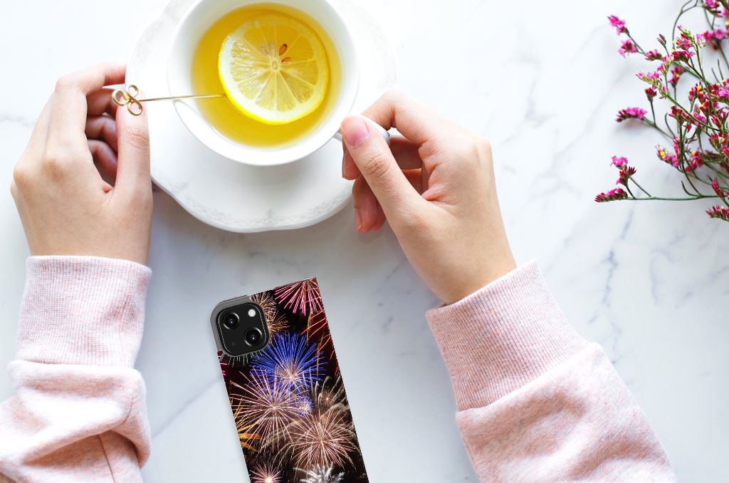 iPhone 13 Mini Hippe Standcase Vuurwerk - B2C Telecom