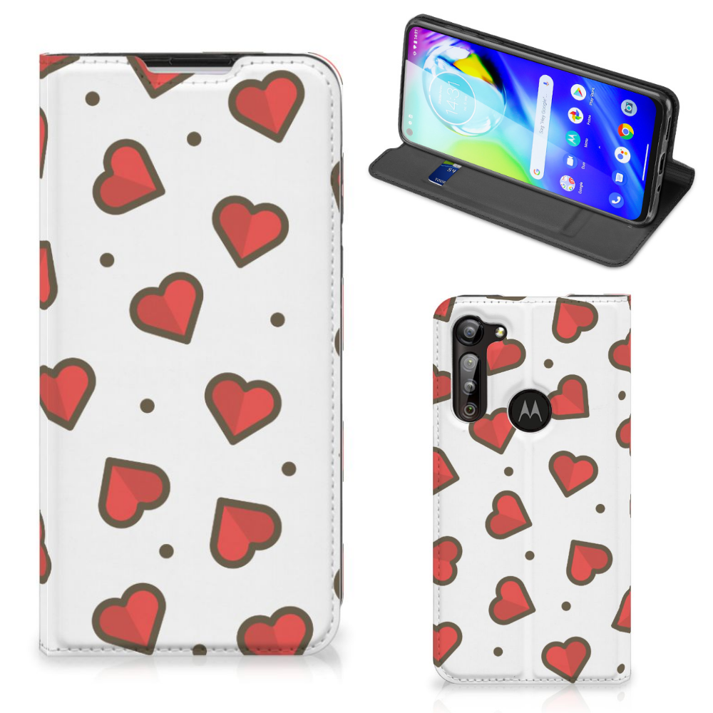 Motorola Moto G8 Power Hoesje met Magneet Hearts - B2C Telecom