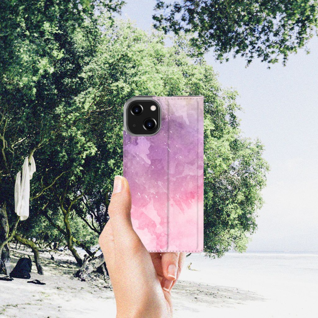 Bookcase iPhone 14 Pink Purple Paint - B2C Telecom