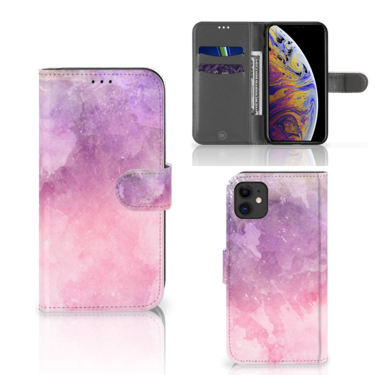 Hoesje Apple iPhone 11 Pink Purple Paint