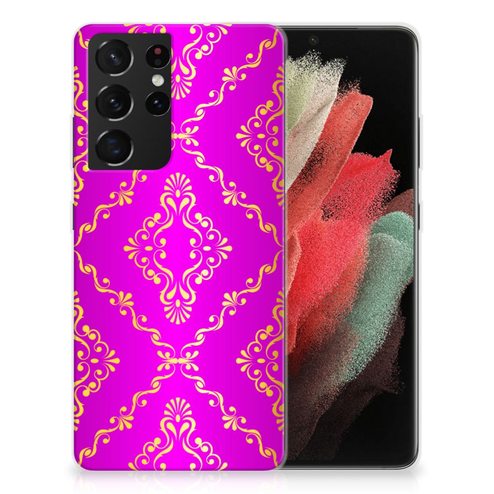 Siliconen Hoesje Samsung Galaxy S21 Ultra Barok Roze B2C Telecom