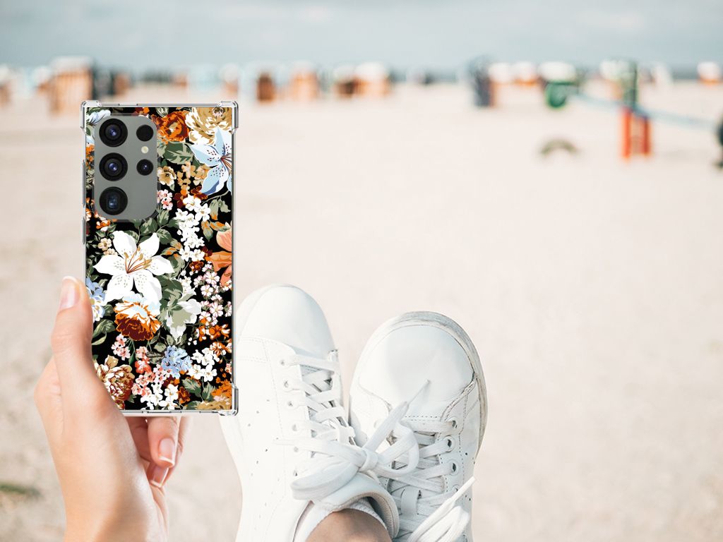 Case voor Samsung Galaxy S24 Ultra Dark Flowers B2C Telecom