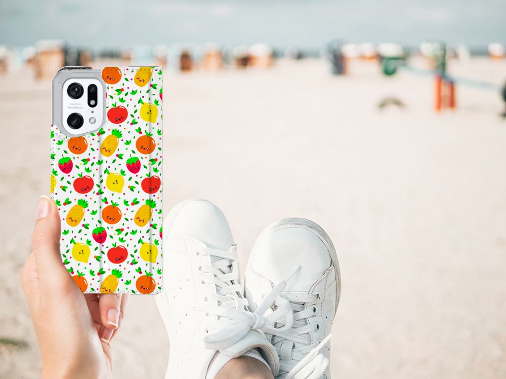OPPO Find X5 Pro Flip Style Cover Fruits - B2C Telecom