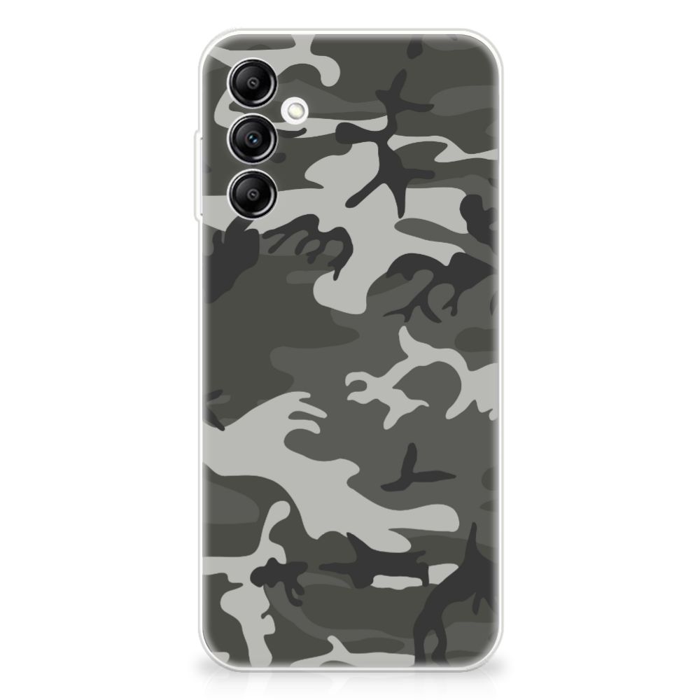 Samsung Galaxy A14 5G TPU bumper Army Light camouflage design in grey tones.