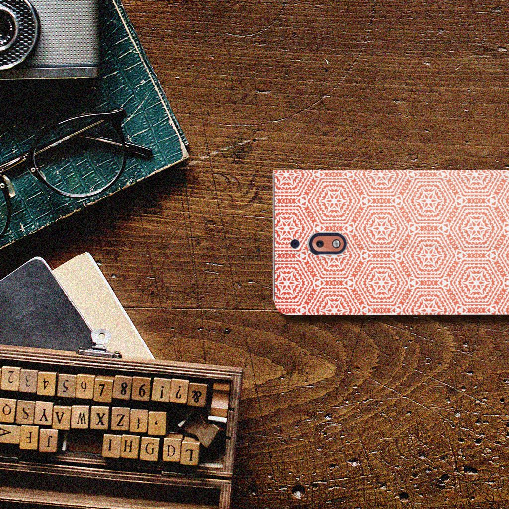 Nokia 2.1 2018 Hoesje met Magneet Pattern Orange