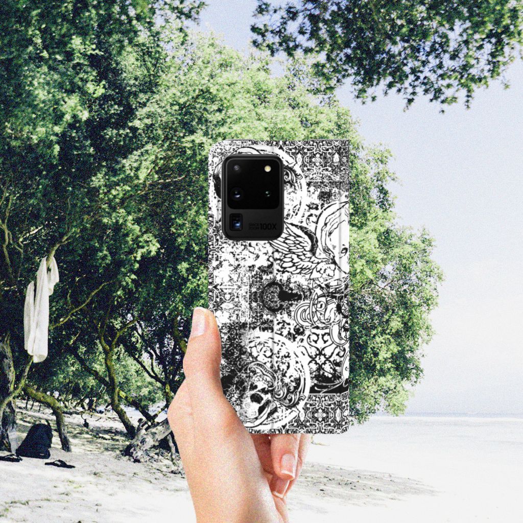Mobiel BookCase Samsung Galaxy S20 Ultra Skulls Angel - B2C Telecom