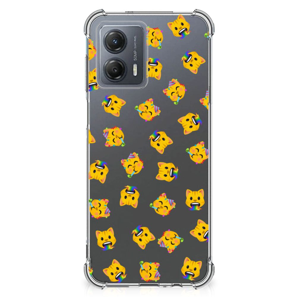 Doorzichtige Silicone Hoesje voor Motorola Moto G53 Katten Emojis B2C Telecom