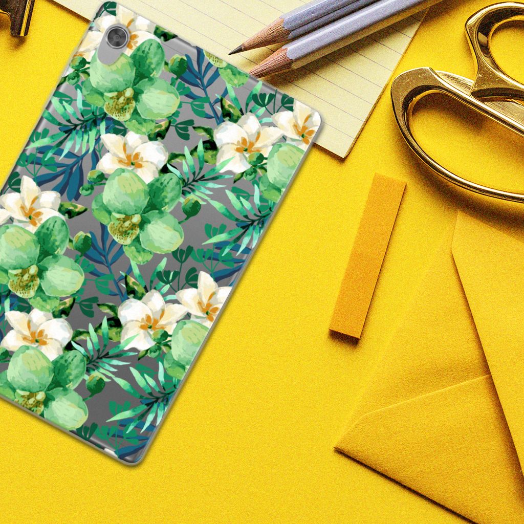 Lenovo Tab M10 HD (2de generatie) Siliconen Hoesje Orchidee Groen - B2C Telecom