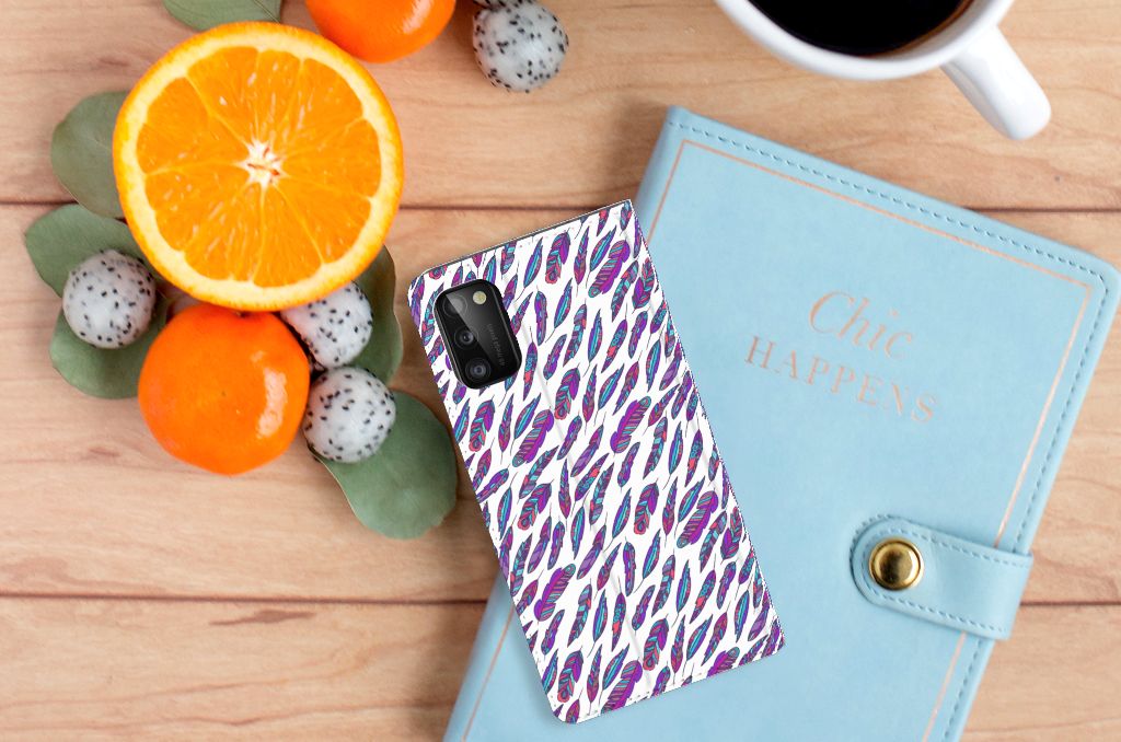 Samsung Galaxy A41 Hoesje met Magneet Feathers Color - B2C Telecom