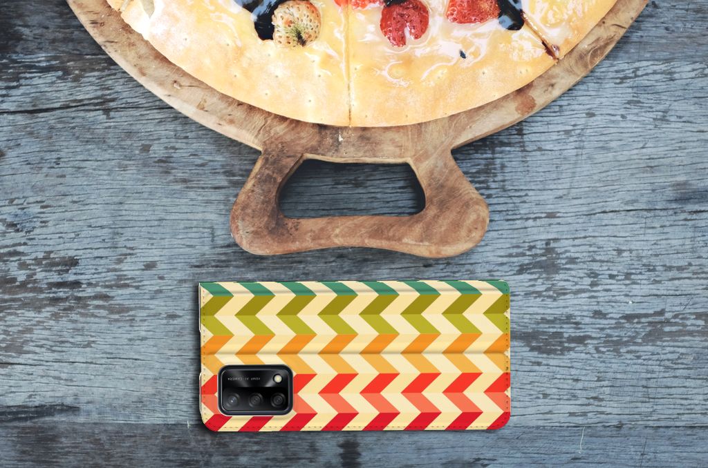 OPPO A74 4G Hoesje met Magneet Zigzag Multi Color - B2C Telecom