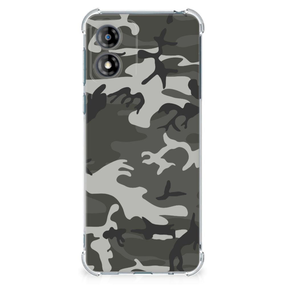 Motorola Moto E13 Doorzichtige Silicone Hoesje Army Light