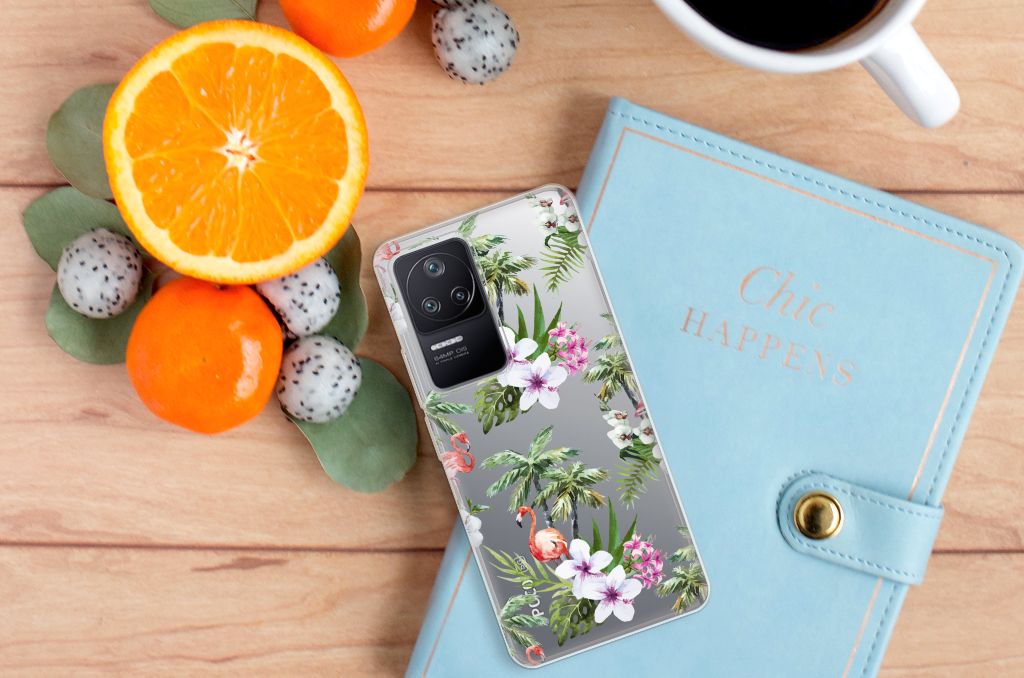 Xiaomi Poco F4 TPU Hoesje Flamingo Palms B2C Telecom