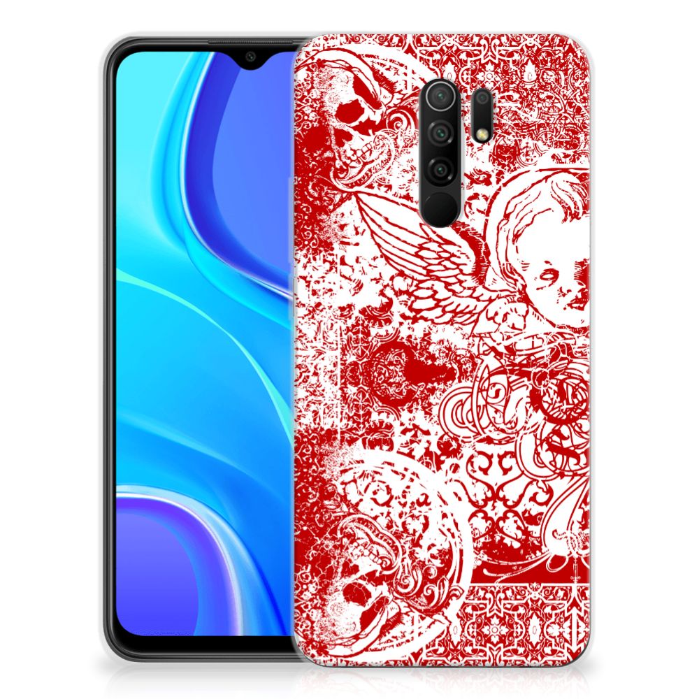 Silicone Back Case Xiaomi Redmi 9 Angel Skull Rood B2C Telecom