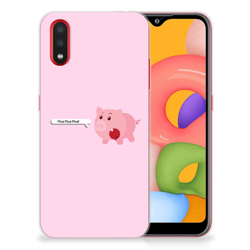 Samsung Galaxy A01 Telefoonhoesje met Naam Pig Mud