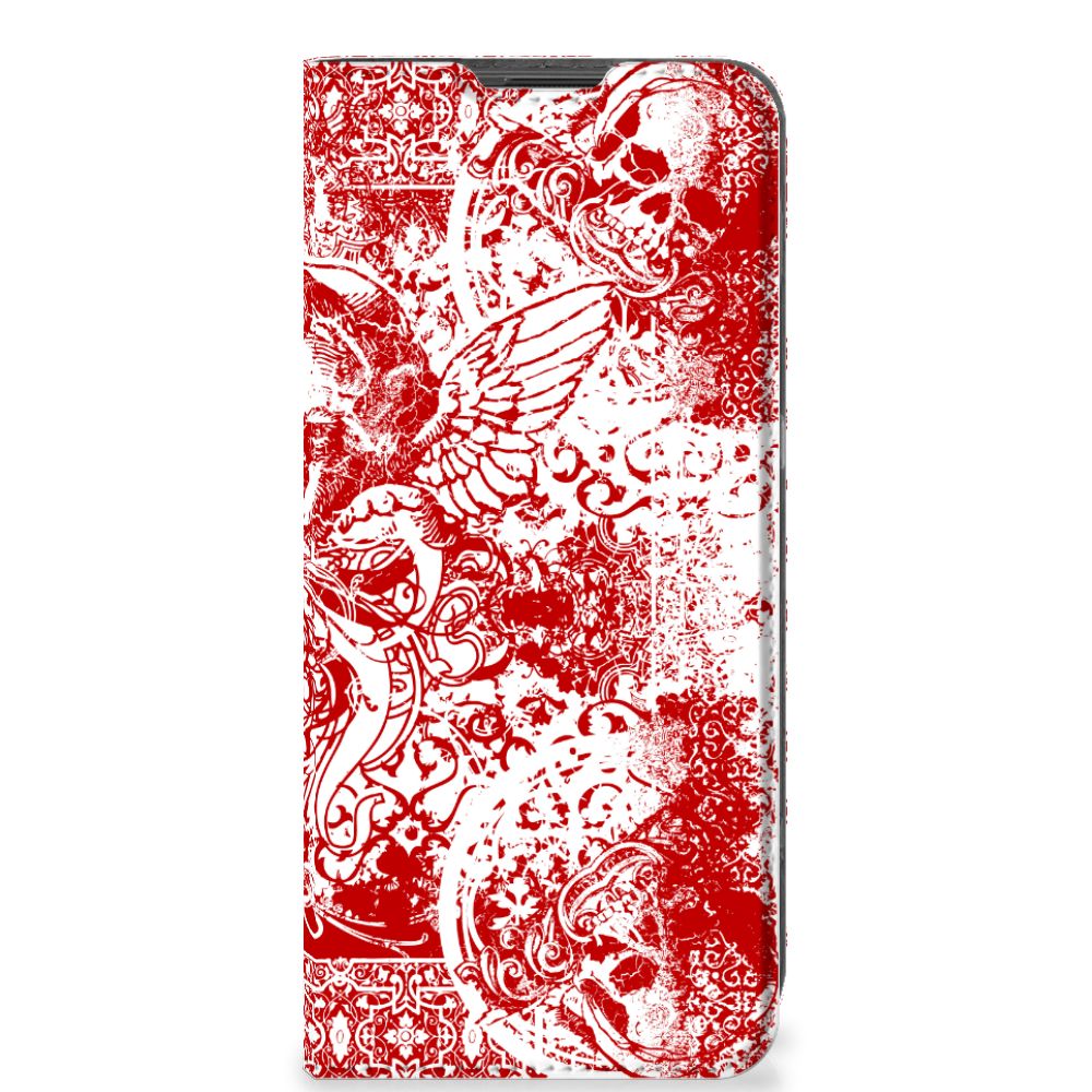 Mobiel BookCase OnePlus 10 Pro Angel Skull Rood - B2C Telecom