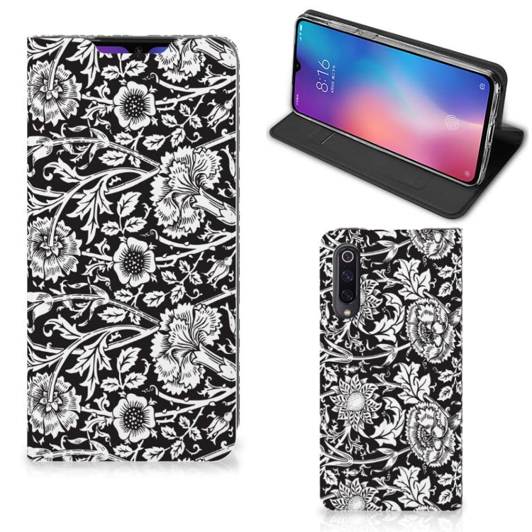 Xiaomi Mi 9 Smart Cover Black Flowers