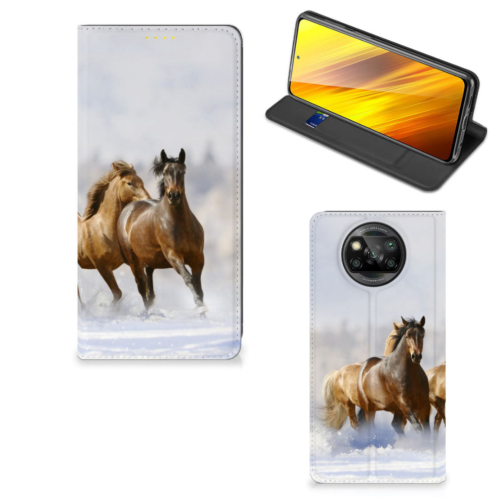 Xiaomi Poco X3 Pro | Poco X3 Hoesje maken Paarden met paardenprint, elegant en functioneel smartphonehoesje.