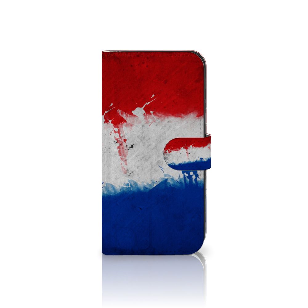 Samsung Galaxy S25 Plus Bookstyle Case Nederland met artistiek ontwerp van de Nederlandse vlag.