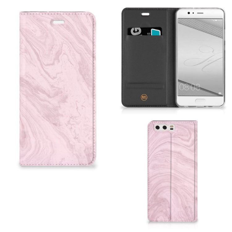 Huawei P10 Plus Standcase Marble Pink - Origineel Cadeau Vriendin