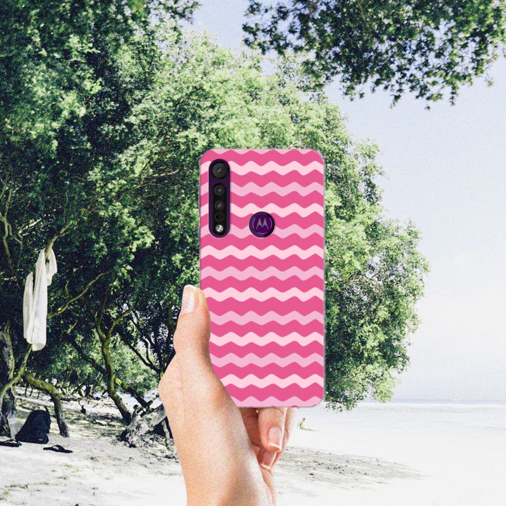 Motorola One Macro TPU bumper Waves Pink B2C Telecom