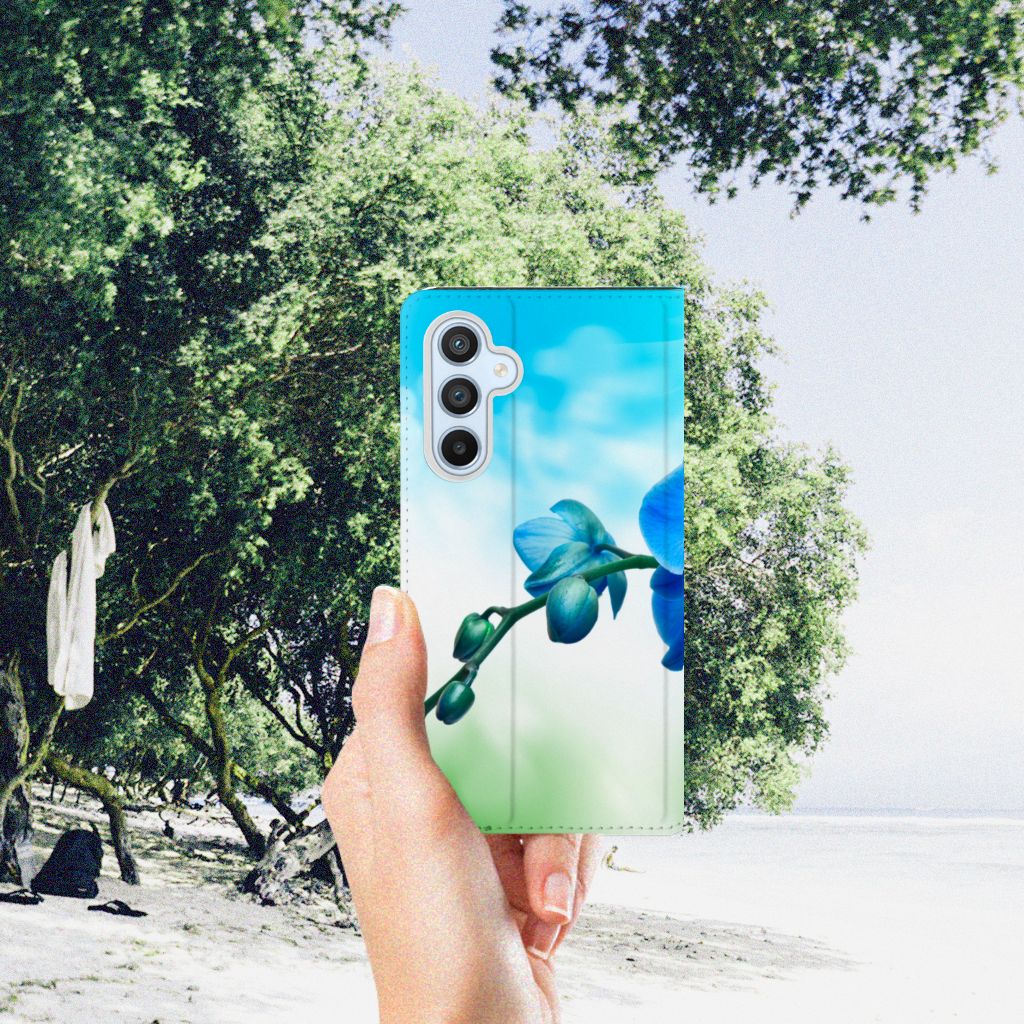 Samsung Galaxy A54 Smart Cover Orchidee Blauw - Cadeau voor je Moeder - B2C Telecom