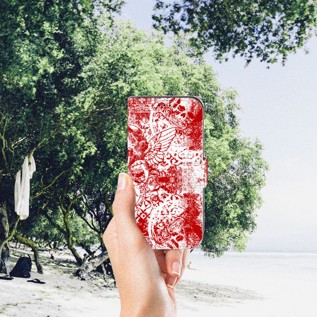 Telefoonhoesje met Naam Apple iPhone 11 Pro Angel Skull Rood