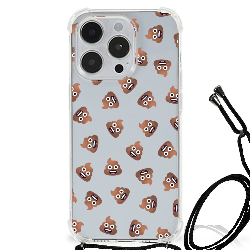 Doorzichtige Silicone Hoesje voor iPhone 14 Pro Poep Emojis B2C Telecom