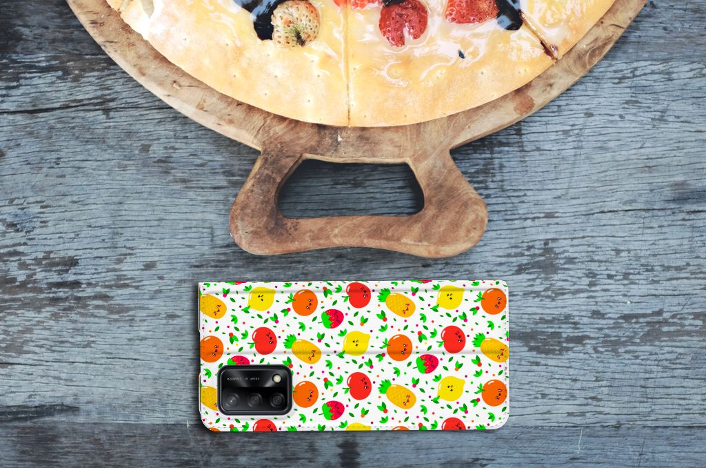 OPPO A74 4G Flip Style Cover Fruits - B2C Telecom