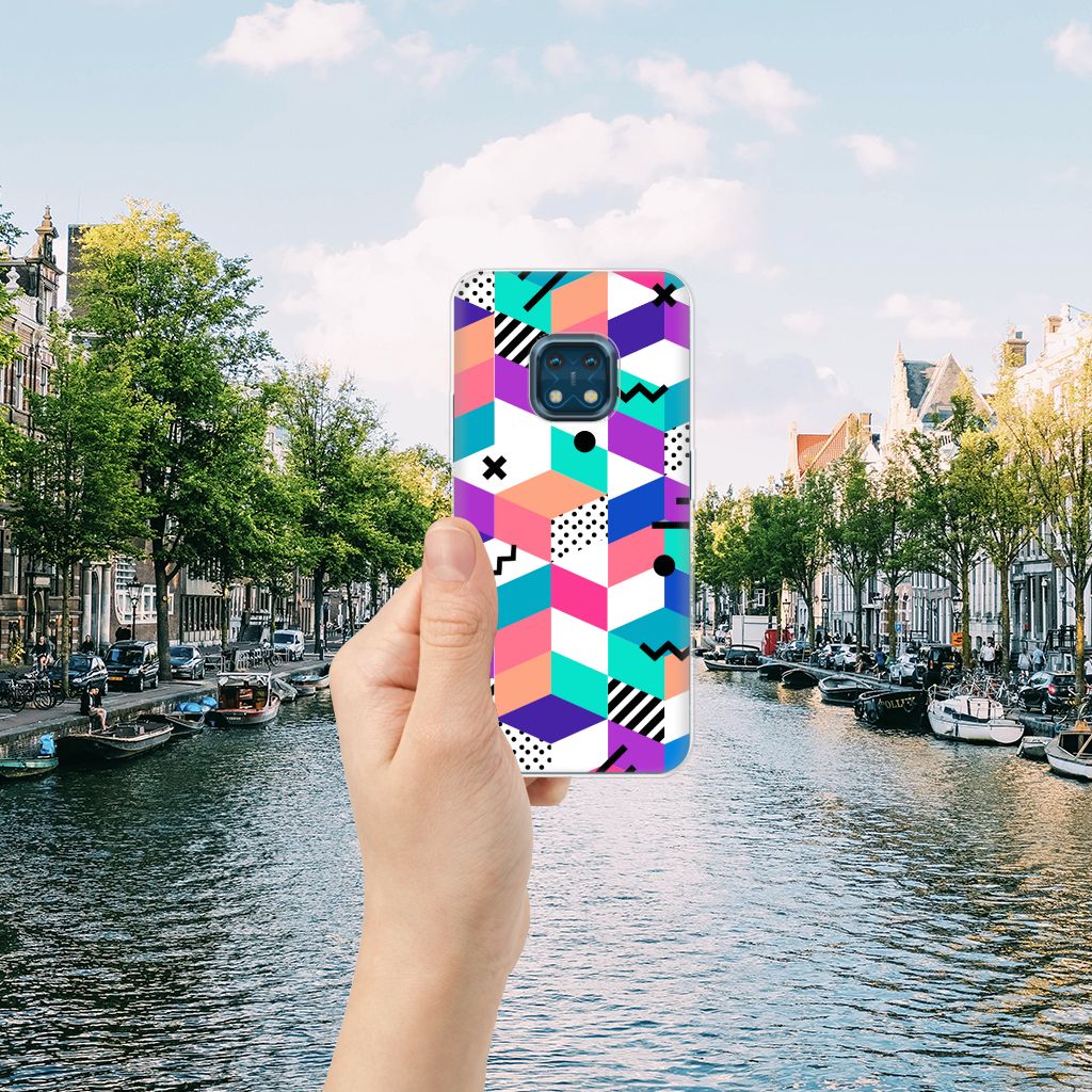 Nokia XR20 TPU Hoesje Blokken Kleurrijk