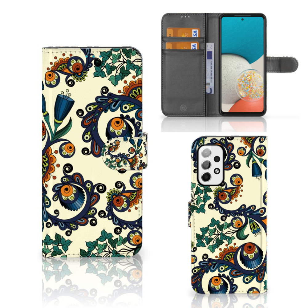 Wallet Case Samsung Galaxy A73 5G Barok Flower