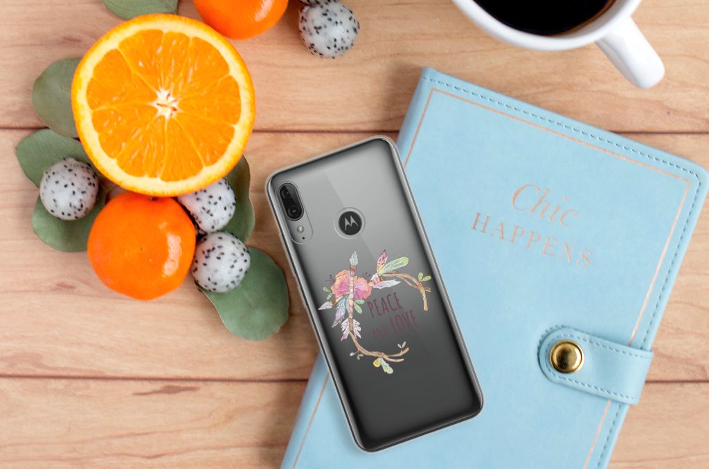Motorola Moto E6 Plus Telefoonhoesje met Naam Boho Text
