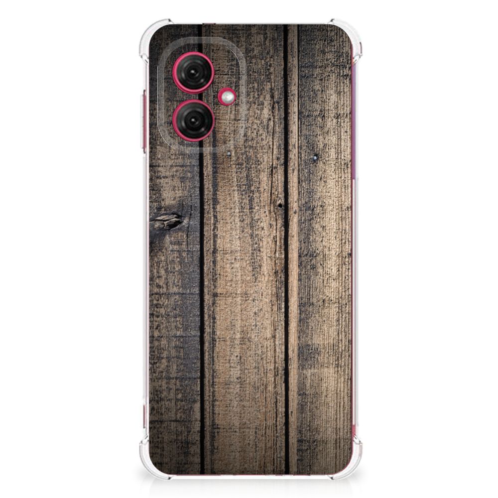 Motorola Moto G55 Stevig Telefoonhoesje Steigerhout