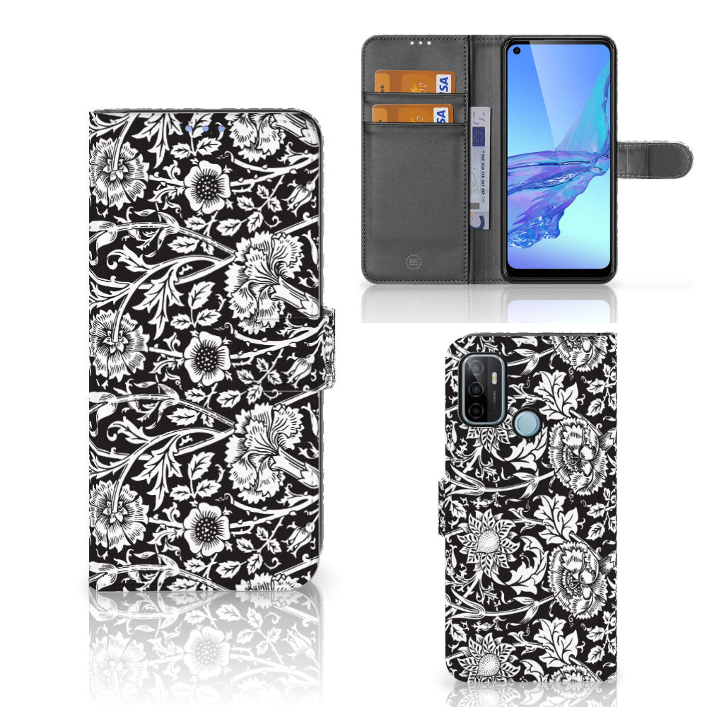 OPPO A53 | OPPO A53s Hoesje Black Flowers