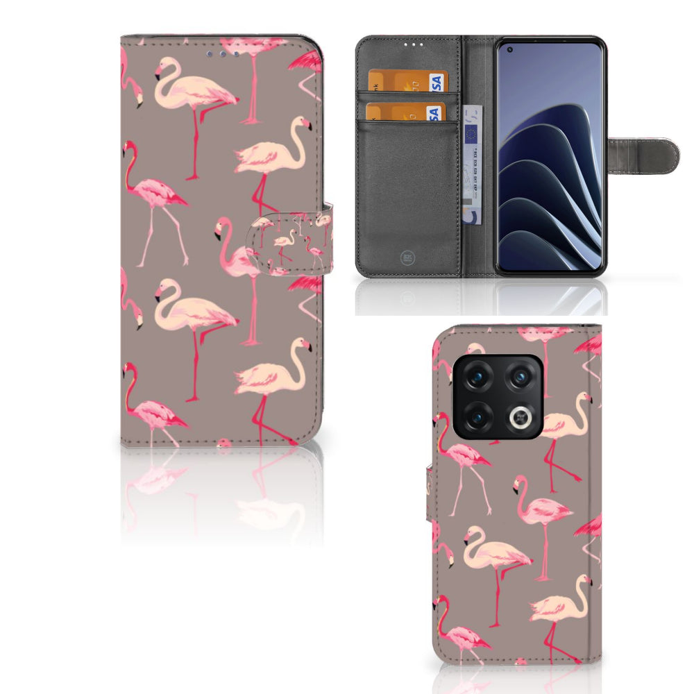 OnePlus 10 Pro Telefoonhoesje met Pasjes Flamingo