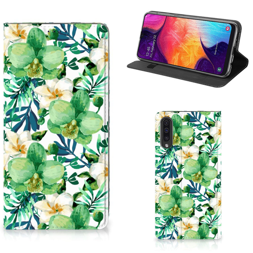 Samsung Galaxy A50 Smart Cover Orchidee Groen