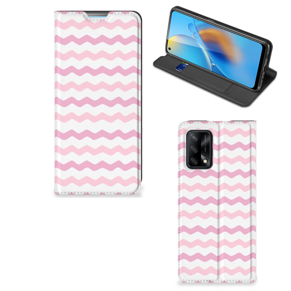 OPPO A74 4G Hoesje met Magneet Waves Roze - B2C Telecom