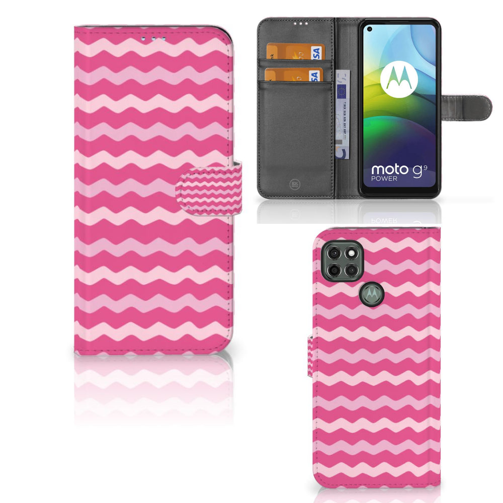 Motorola Moto G9 Power Telefoon Hoesje Waves Pink