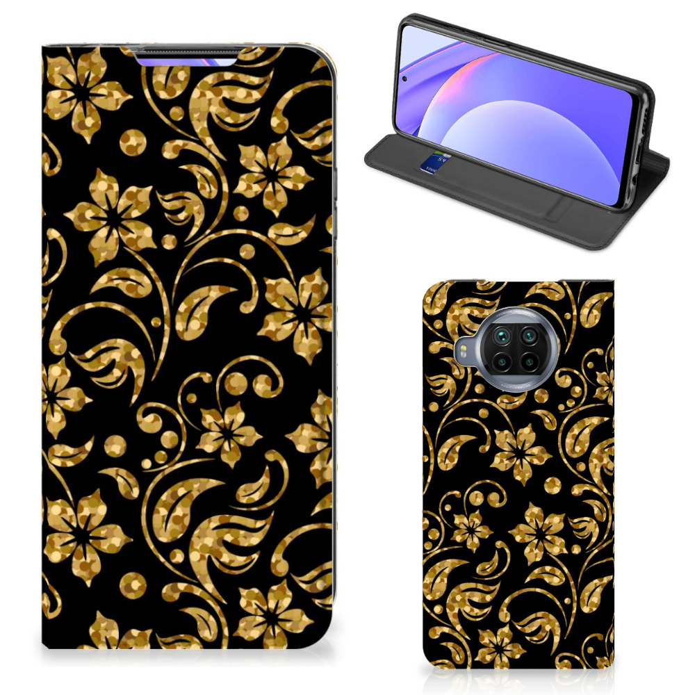 Xiaomi Mi 10T Lite Smart Cover Gouden Bloemen - B2C Telecom