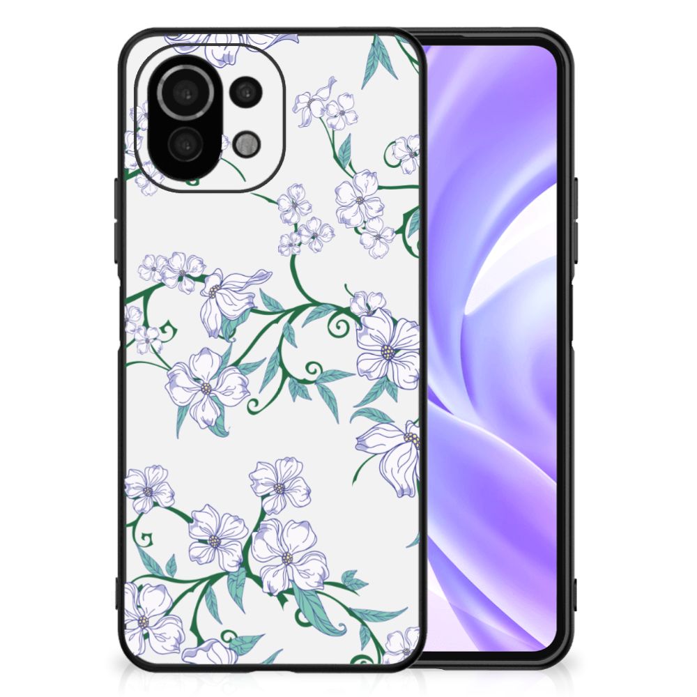 Xiaomi 11 Lite 5G NE | Mi 11 Lite Uniek Bloemen Hoesje Blossom White