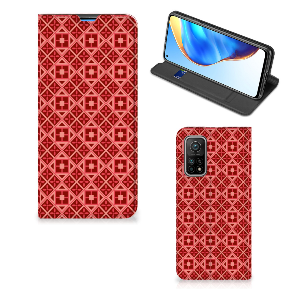 Xiaomi Mi 10T | 10T Pro Hoesje met Magneet Batik Rood - B2C Telecom