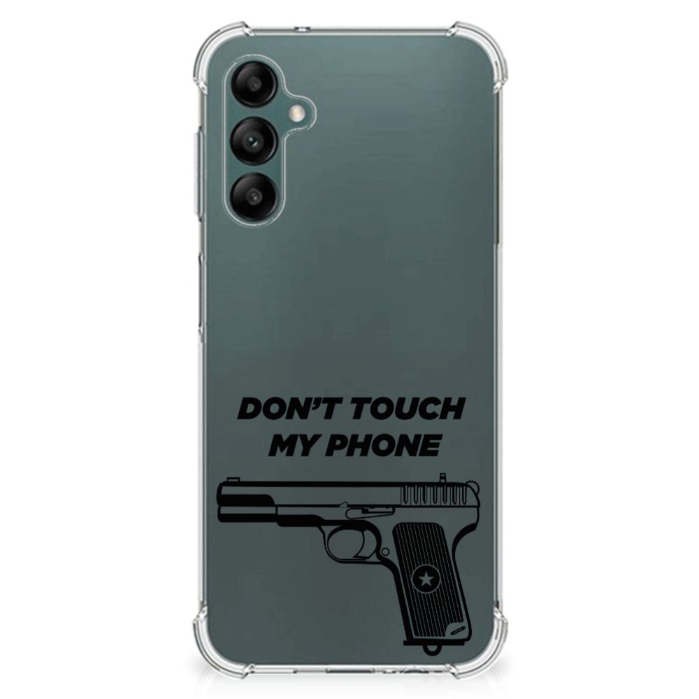 Samsung Galaxy A14 5G/4G Anti Shock Case Pistol DTMP with a unique gun design and protective features.