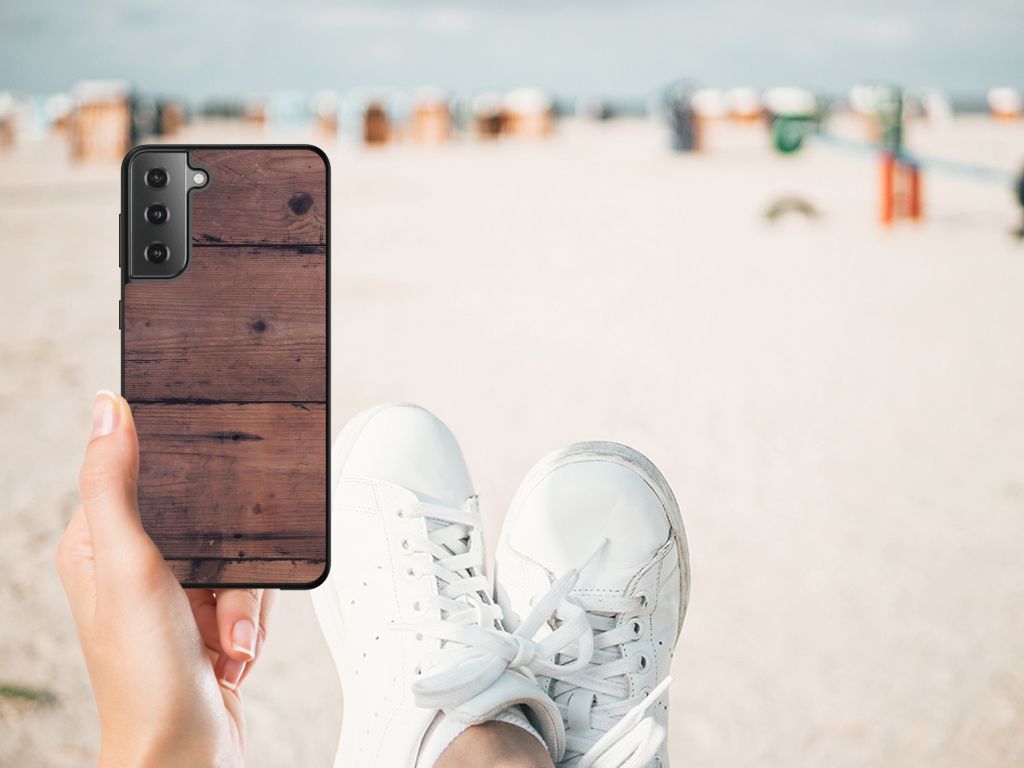 Samsung Galaxy S21 Plus Houten Print Telefoonhoesje Old Wood B2C Telecom