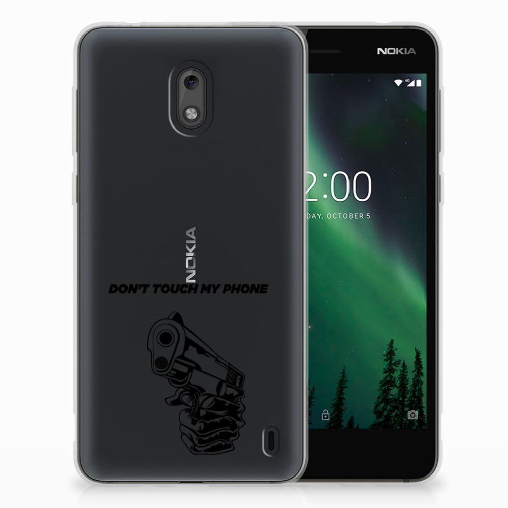 Nokia 2 Silicone-hoesje Gun Don't Touch My Phone
