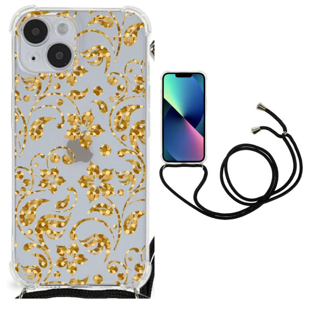 iPhone 14 Plus Case Gouden Bloemen