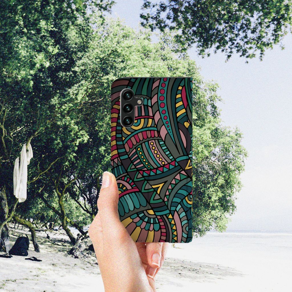 Samsung Galaxy A13 (5G) | Samsung Galaxy A04s Hoesje met Magneet Aztec - B2C Telecom