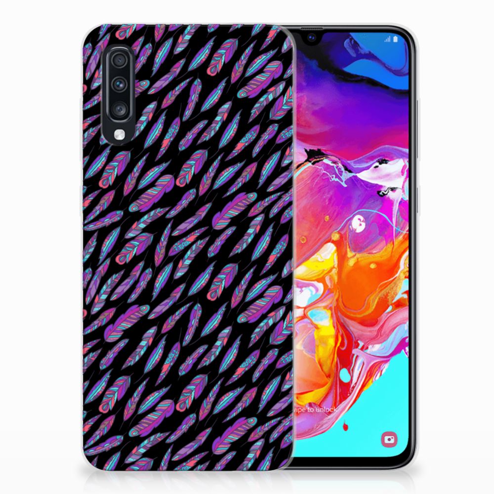 Samsung Galaxy A70 TPU bumper Feathers Color