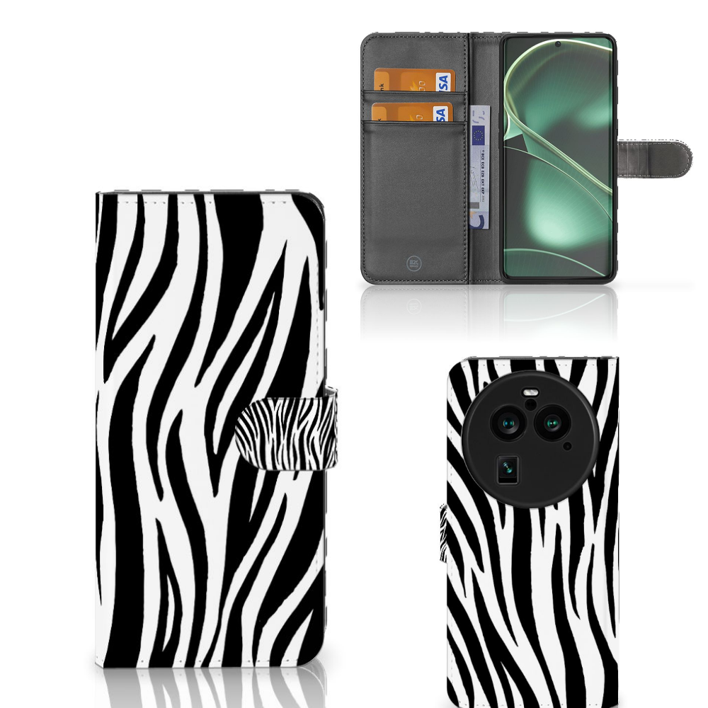 OPPO Find X6 Pro Telefoonhoesje met Pasjes Zebra