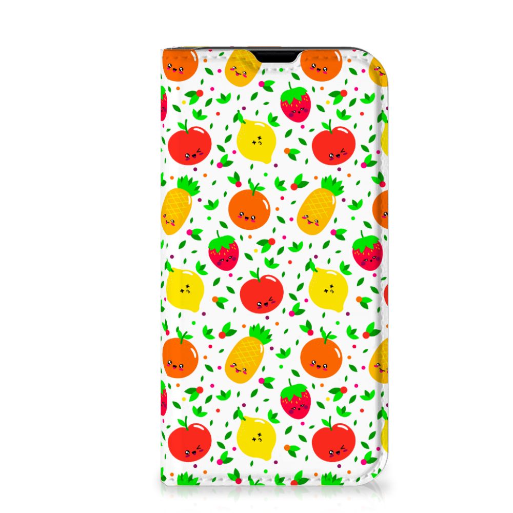 iPhone 13 Mini Flip Style Cover Fruits met vrolijke fruitdesigns van ananassen, aardbeien, appels, sinaasappels đ.